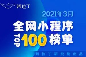 3月阿拉丁全網小程序TOP100榜單